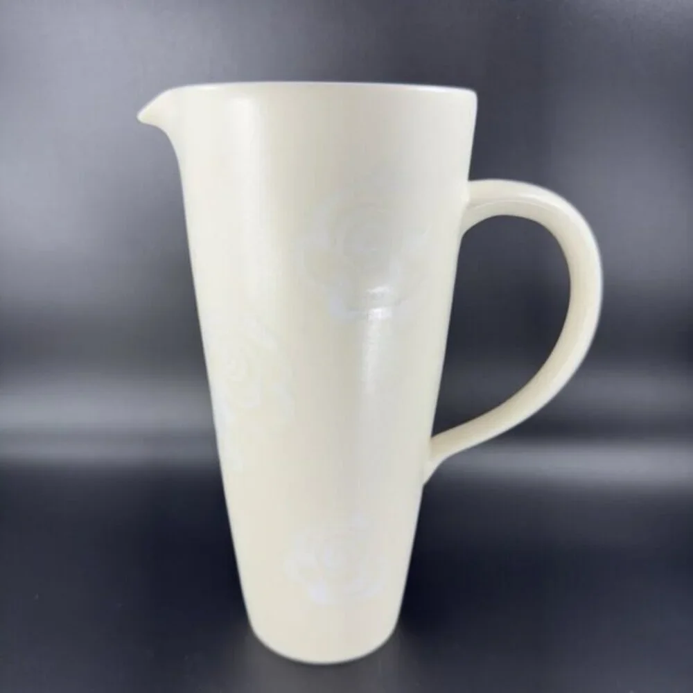 Faria and Bento‎ The White Rose Collection Tall Pitcher Carafe Ceramic Portugal